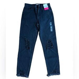SO High Rise Mom Jean 3/26W Distressed